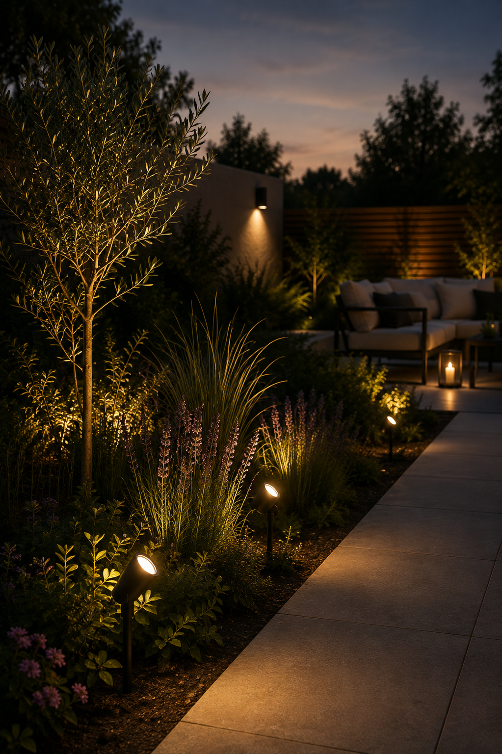 Garden spike lights collection featuring outdoor ground-spike lighting for landscaping
