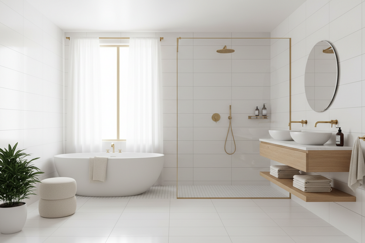 Bathroom collection hero banner featuring bathroom fixtures and fittings
